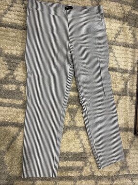 NYX Navy and White Vertical Stripe Slim Pants